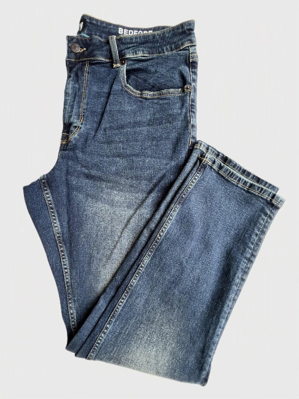 Men's DKNY Medium Blue Denim Jeans W34 L32 Stretch Classic Fit NWT- Moda Journey